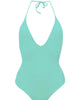 Women'S Nina Halter Strap One-Piece in Aqua Sea - thumbnail