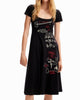 Arty Graphic Dress In Black - thumbnail