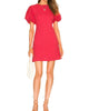 Apricot Rose Mini Dress In Strawberry - thumbnail
