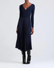Anika Wrap Pleated Sweater Dress In Navy - thumbnail