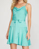 Cowl Neck Cami Swing Dress In Aqua - thumbnail