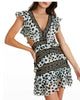 Bossa Jute Trim Mini Dress In Black/White - thumbnail