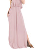 Dusty Ruffled Maxi Dress In Pink - thumbnail