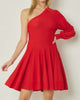 Dinner Date Dress In Red - thumbnail