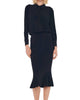Boyfriend Neck Shirt Fishtail Dress To Midcalf In Black - thumbnail