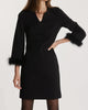 Chelsea Ponte Feather Dress In Black - thumbnail
