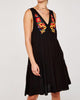Embroidered Swing Dress In Black - thumbnail