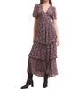 Everly Floral Midi Dress In Black - thumbnail