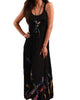 Bra-Friendly Vibrant Tropical Dress In Black - thumbnail