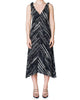 Brushstroke Sleeveless Knot Dress In Black/Ecru Brushstroke - thumbnail