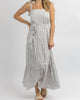 Coastline Tie Belt Maxi Dress In White - thumbnail