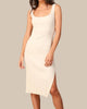 Classic Ribbed Knit Dress In Cream - thumbnail