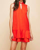 Drop Ruffle Mini Dress In Moonstone - thumbnail