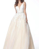 Embellished Sleeveless Evening Gown In White/Nude - thumbnail