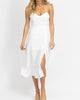 Bustier Halter Linen Midi Dress In Ivory - thumbnail