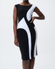 Colour-Blocked Dress In Black/Vanilla - thumbnail