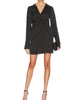 Cuff Detail Wrap Dress In Black - thumbnail