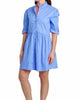 Cammie Ruffle Shirt Dress In French Blue - thumbnail