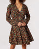 Ditsy Tiered Mini Dress In Multicolor Black - thumbnail