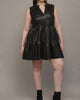 Curves Are Cool Leather Tiered Dress In Black - thumbnail