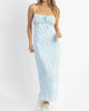 Emmy Floral Midi Dress In Blue - thumbnail