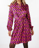 Dress Overlap Detail Geo In Magenta - thumbnail