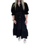 Catherine Corduroy Dress In Black - thumbnail