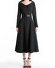 Crystal Belted Button Front Dress In Black - thumbnail