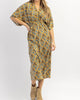 Emmy Floral Midi Dress In Mustard - thumbnail