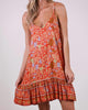 Day Tripper Mini Slip Dress In Orange Crush - thumbnail