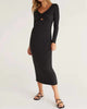 Orla Rib Midi Dress In Black - thumbnail