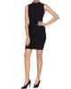 Knee Length Asymmetrical Hem Ruched Dress In Black - thumbnail