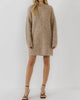 Long Sleeve Sweater Dress In Taupe - thumbnail