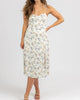 Floral Tie Strap Midi Dress In Ivory - thumbnail