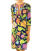 Jersey Split Neck Dress - Glorious In Navy/Multi - thumbnail
