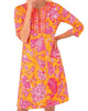 Jersey Split Neck Dress - Glorious In Orange/Pink - thumbnail