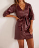 Kiara Pu Mini Dress In Burgundy - thumbnail
