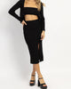 Evie Cardi Midi 3 Piece Set In Black - thumbnail
