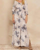 Floral Maxi Dress In Grey - thumbnail