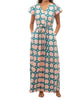 Flutter Sleeve Maxi Dress In Multi Floral - thumbnail