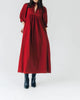 High Neck Midi Swiss Dot Dress In Burgundy - thumbnail