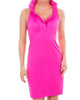 Jersey Ruffneck Sleeveless Dress In Pink - thumbnail