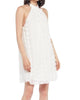 Halter Swing Mini Dress In White Petal - thumbnail
