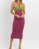 Osaka Halter Neck Midi Dress In Purple & Green - thumbnail
