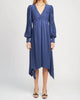 Lisa Midi Dress In Satin Blue - thumbnail