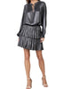 Metallic Drop Waist Dress In Gunmetal - thumbnail