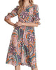 Juliette Silk Paisley Midi Dress In Multi - thumbnail