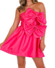 Heart Shine Double Bow Mini Dress In Fuchsia - thumbnail