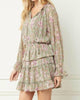 Mini Floral Print Dress In Olive - thumbnail
