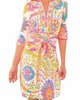 Jersey Split Neck Dress - Magic Carpet In Brights - thumbnail